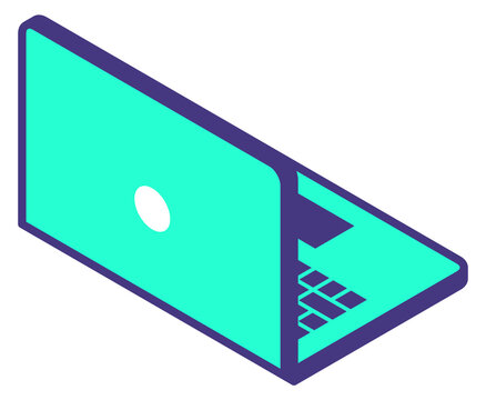 Laptop isometric icon. Digital device color symbol