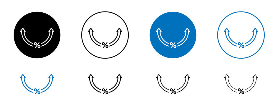 Fees Increase icon flat outline in black