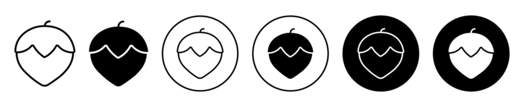 Hazelnut icon flat outline in black