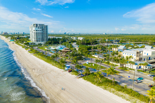 Dania Beach municipal parking lot aerial drone photo