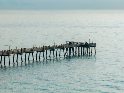 aerial stock photo Dania Beach fishing pier 2026