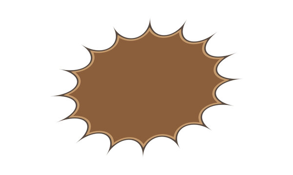 Blank Brown Spiky Comic Speech Bubble Burst Shape Isolated Illustration