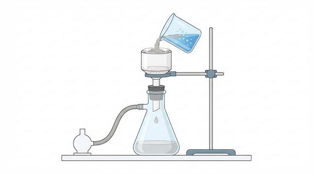 Chemistry: Vacuum Filtration Process Using a Buchner Funnel and Flask &ndash; Chemistry Illustration