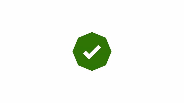 Green Check Mark in Circle Animation Success Verified Approved Correct Tick Symbol Positive Confirmation for Web and App UI