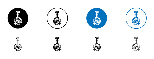 Unicycle icon flat outline in black © Vince