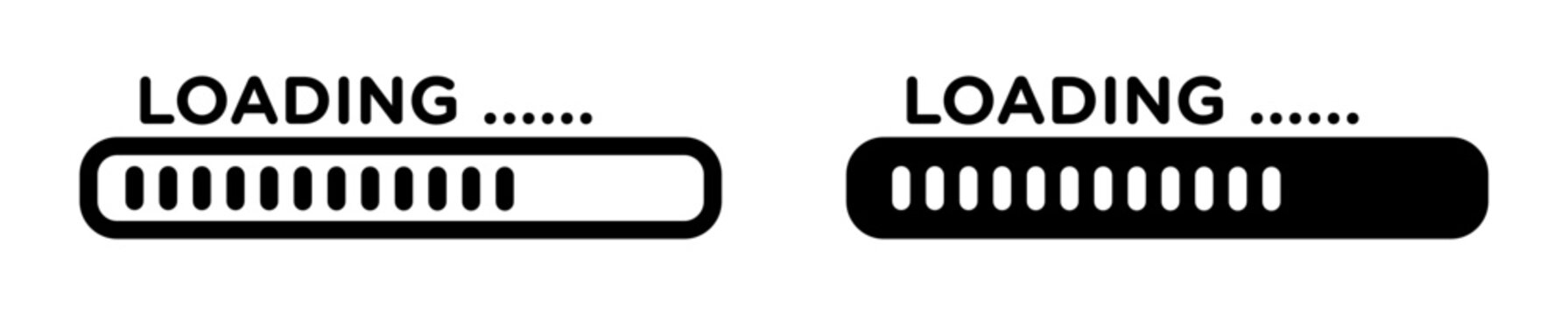 website load bar icon flat outline in black