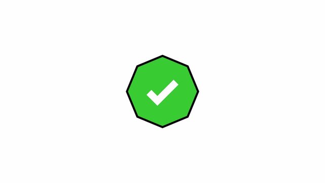 Green Check Mark in Circle Animation Success Verified Approved Correct Tick Symbol Positive Confirmation for Web and App UI