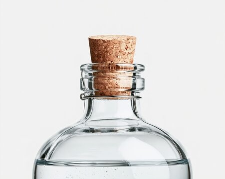 Clear Glass Bottle with Cork Stopper