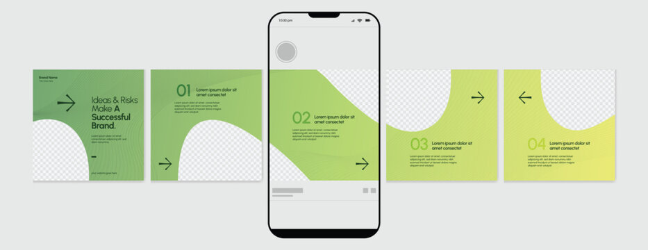 Set of Linkedin Carousel Post, editable social media Instagram carousel post, modern and creative business carousel post template, eps 10.