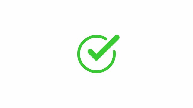 Green Check Mark in Circle Animation Success Verified Approved Correct Tick Symbol Positive Confirmation for Web and App UI