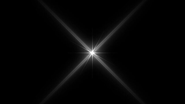 Shiny star twinkle glitter white cartoon doodle animation with single star, glowing fairy sparkle star glowing animation, trail magic sparkling effects star blinking, on black screen background. 4K