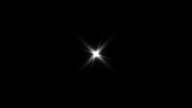 Sparkling stars effect animated with alpha channel black screen background, magic light effect trail magic sparkling effects, twinkle festive holiday decoration 4k single star sparkle vector doodles