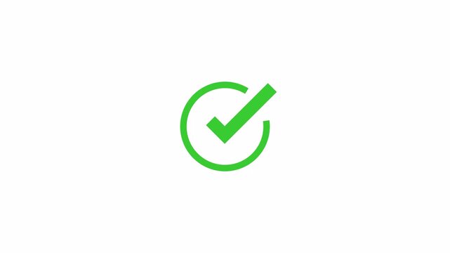 Green Check Mark in Circle Animation Success Verified Approved Correct Tick Symbol Positive Confirmation for Web and App UI