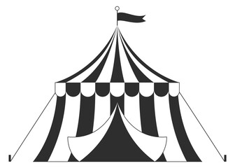 Circus tent black icon. Festival symbol. Funfair sign © LadadikArt