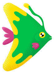 Fototapeta premium Colorful angelfish icon. Aquatic pet. Exotic animal