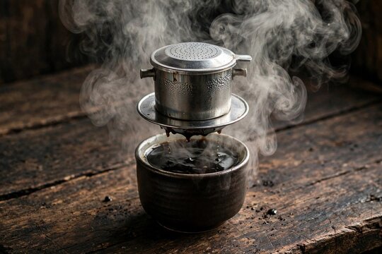Vietnamese Strong Hot Black Coffee Ca Phe Den Nong Dam