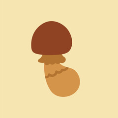 Obraz premium Mushroom sticker, aesthetic nature cartoon illustration vector