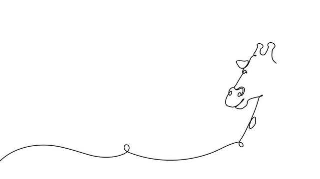 Minimalist continuous-line safari animal sketch with childish appeal. Modern monoline illustration perfect for nursery posters, height charts, and African wildlife-themed designs.