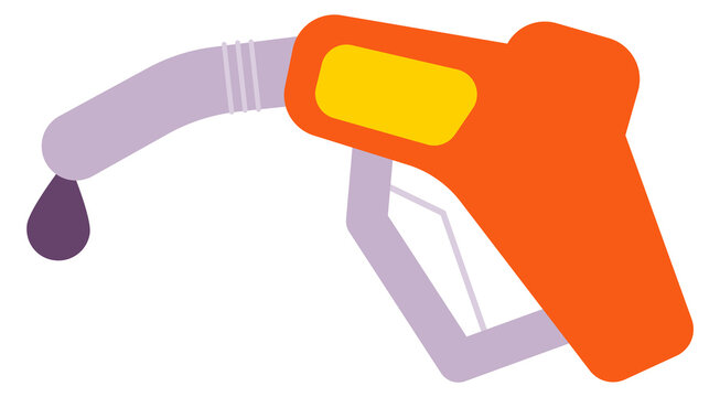 Gas station fuel pump gun color icon