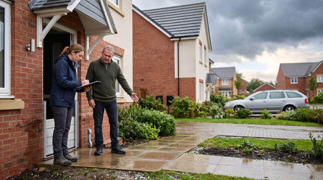 Professionnelle prenant des notes lors d&rsquo;une inspection de maison