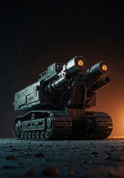 A colossal machine with heavy armor plating drives relentlessly forward, symbolizing overwhelming power and unstoppable industrial momentum and force ,machine ,transport ,technology