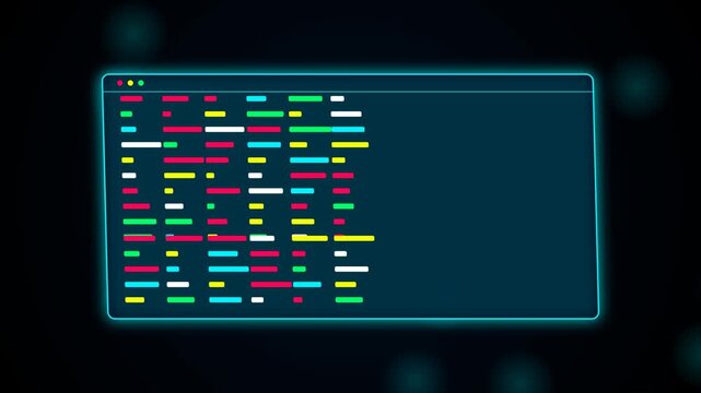 Colorful code glows on a dark computer screen