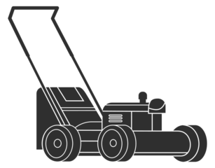 Garden trimming machine black icon. Cylinder mower © ssstocker