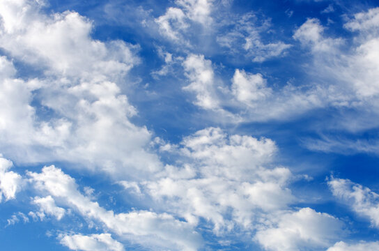 White clouds in blue sky