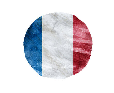 France flag circle shape on a white background.
