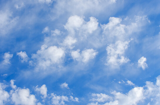 White clouds in blue sky