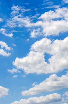 White clouds in blue sky