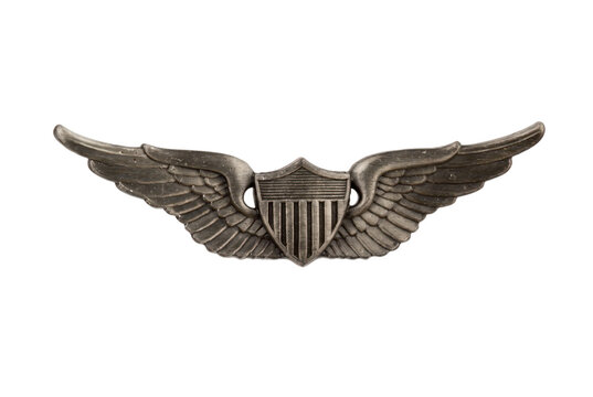 Vintage Military Pilot Wing Insignia with Shield Emblem
