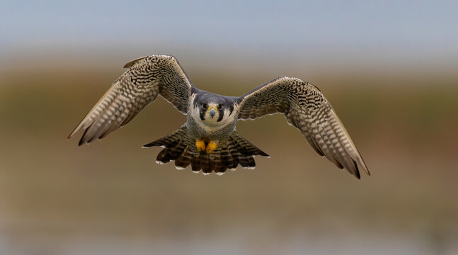 A peregrine falcon in flight 