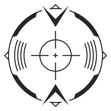 Aiming optical cursor. Center point round element
