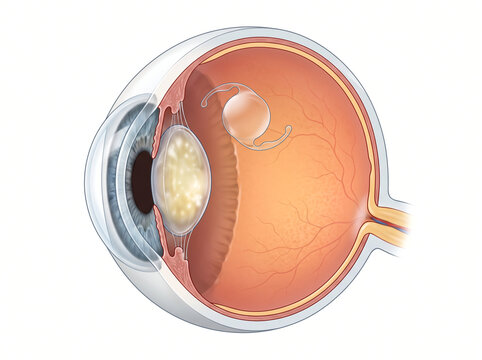 Cataract Surgery With Intraocular Lens Illustration