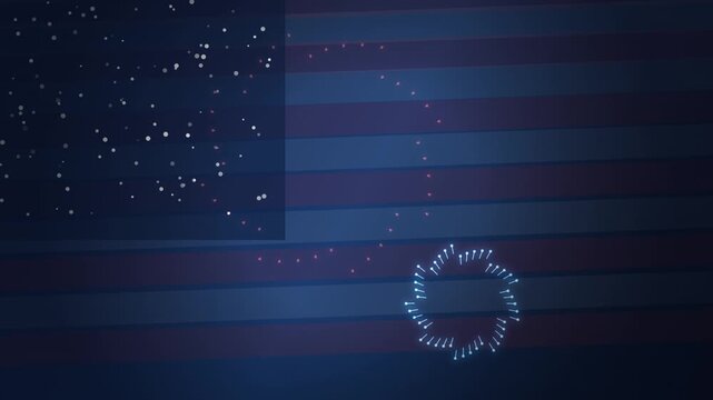 Abstract american flag background with fireworks effect