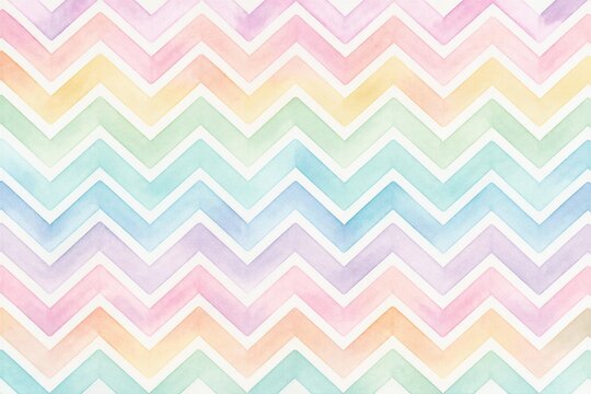 Pastel chevron pattern repeating across watercolor textured surface