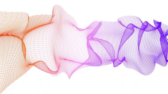 3D Abstract Colorful Wave Line Mesh Gradient Background