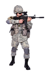 Obraz premium Soldier aiming rifle.