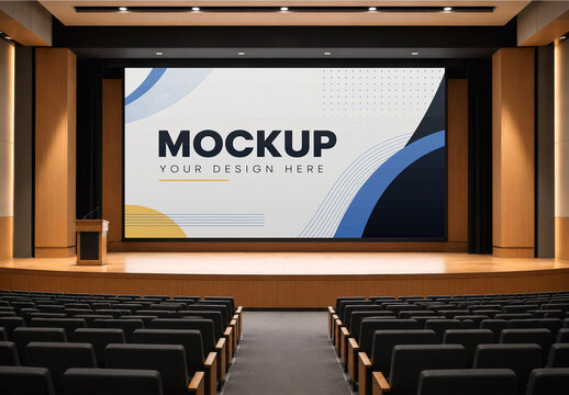 Auditorium Screen Town Hall Mockup