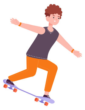 Skater boy character. Outdoor sport kid jumping