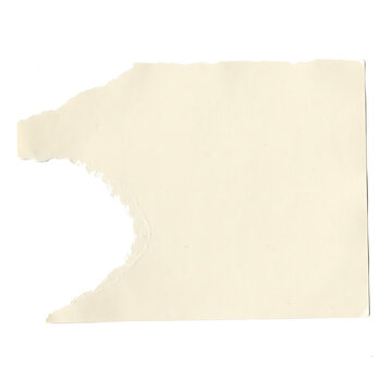 Blank torn paper sheet with ripped edges on transparent background