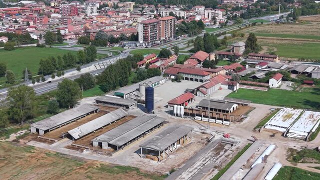 Aerial View of Agricultural Farm 