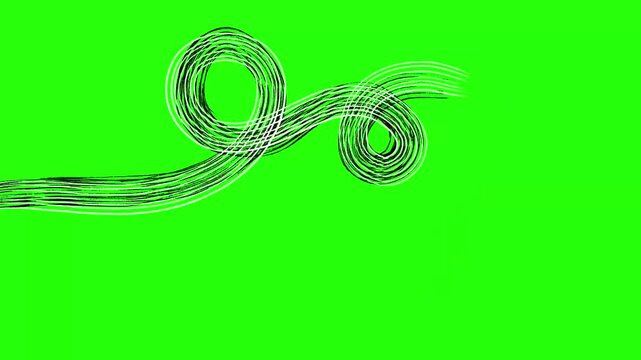 Hand-Drawn Looping Curly Arrow Green Screen Animation