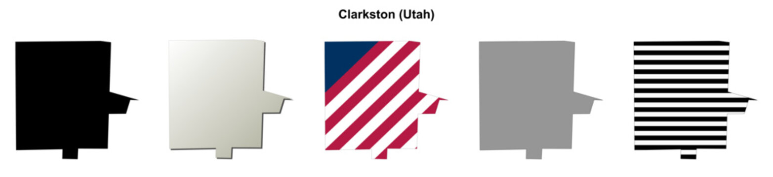 Clarkston (Utah) blank outline map set