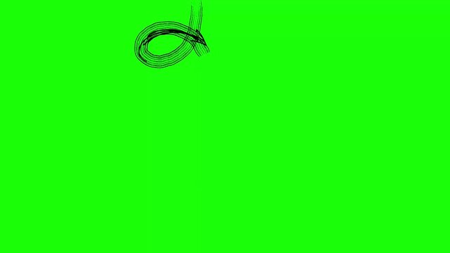 Hand-Drawn Spiral Arrow Green Screen Animation