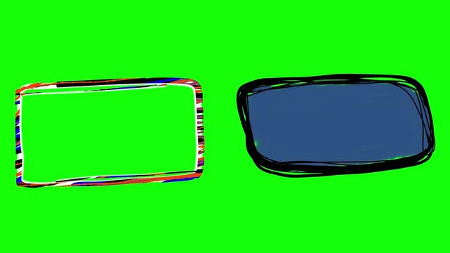 Hand-Drawn Animated Text Box Borders Green Screen Overlay