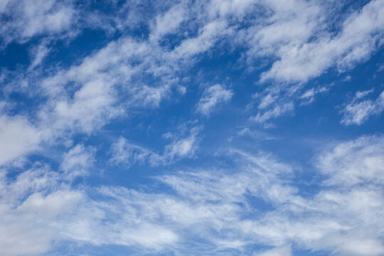 Dramatic White Cloud Formations Against a Deep Blue Sky