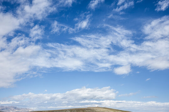 Scenic High Mountain Landscape at Beartooth Pass Under Clear Blue Skies, Montana, USA