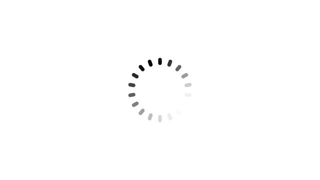 Elliptical dashes rotate around a central point on a white background